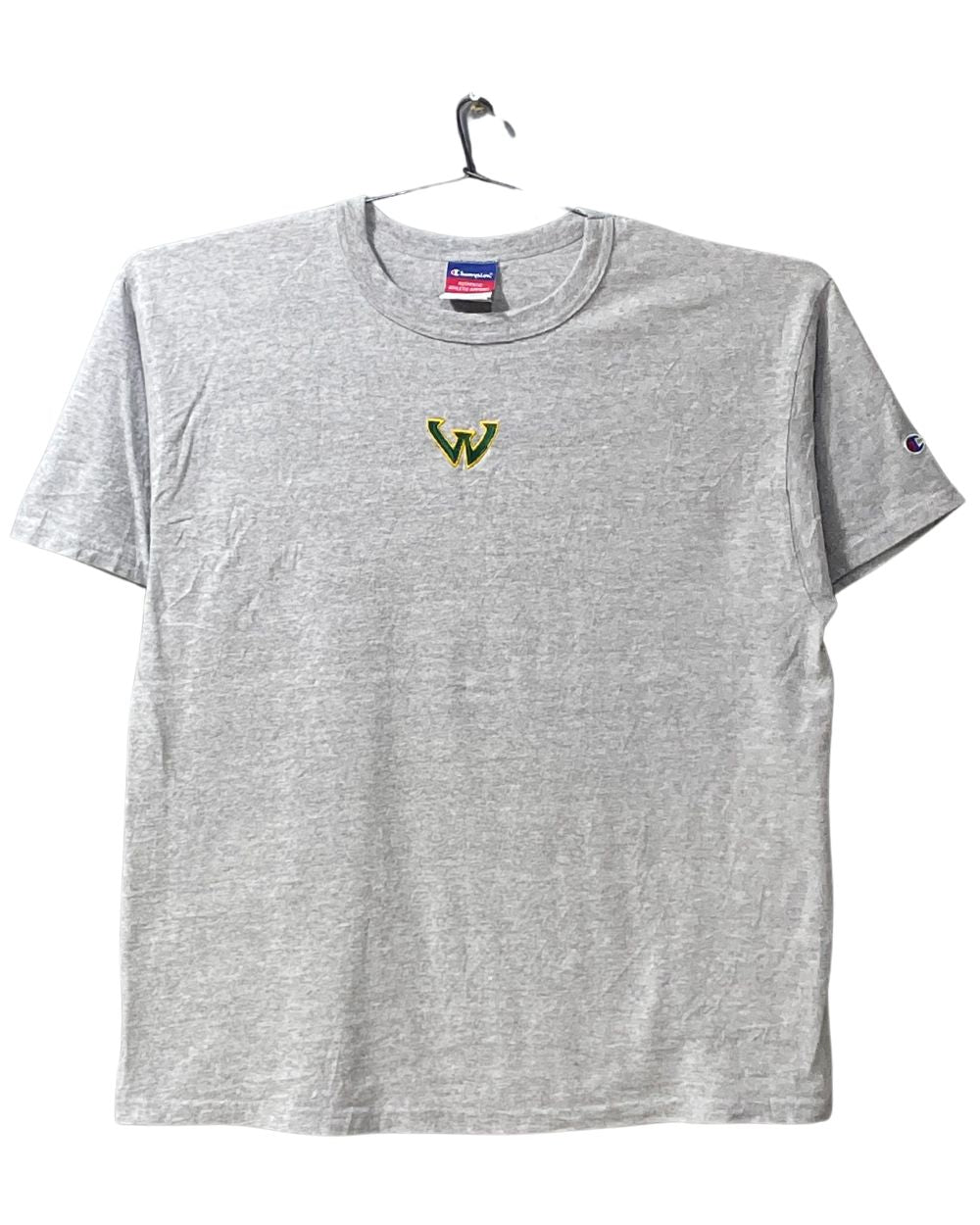 Champion Gray Cotton T Shirt For Men Large