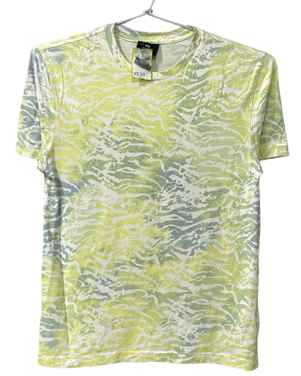 H&M Yellow Cotton T Shirt For Men Small
