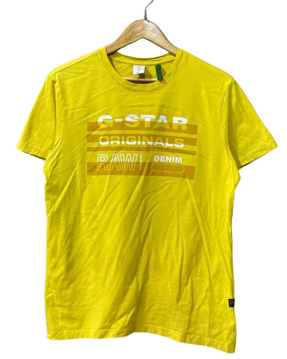 Raw Yellow Cotton T Shirt For Men Medium
