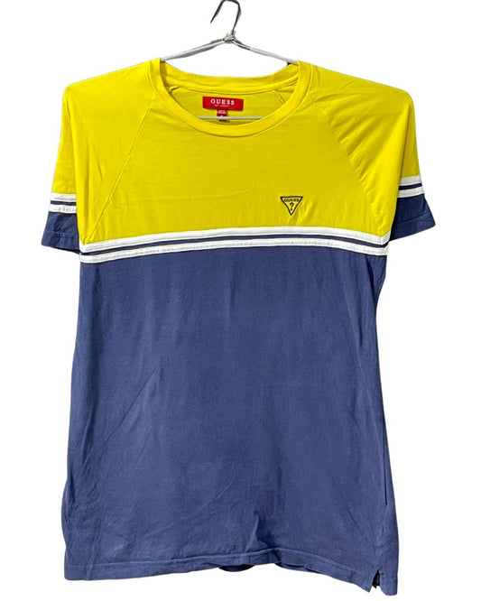 Guess Blue Cotton T Shirt For Men Medium