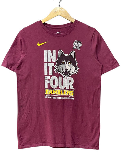 Nike The Tee Maroon Cotton T Shirt For Men Small