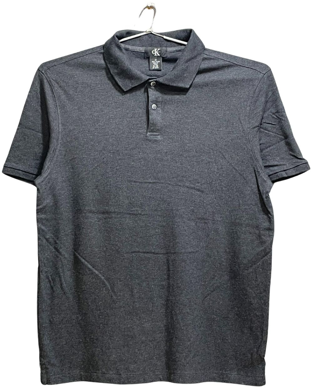 Calvin Klein Gray Cotton Polo T Shirt For Men Medium