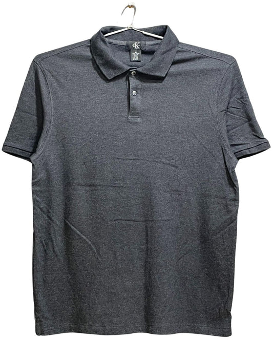 Calvin Klein Gray Cotton Polo T Shirt For Men Medium