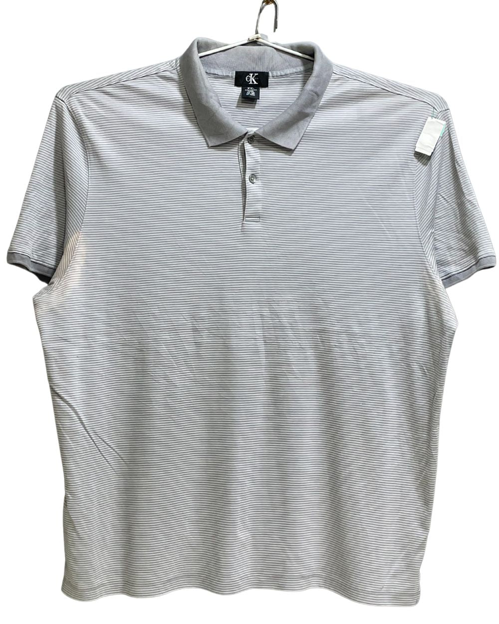 Calvin Klein Gray Cotton Polo T Shirt For Men X Large