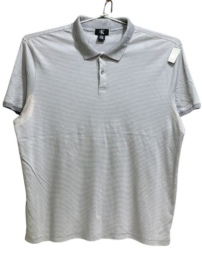 Calvin Klein Gray Cotton Polo T Shirt For Men X Large