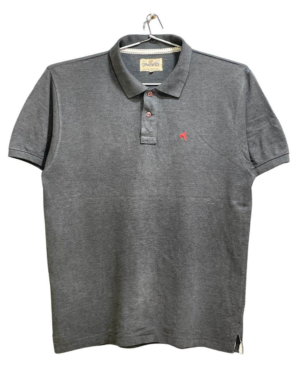 Wrangler Gray Cotton Polo T Shirt For Men Large
