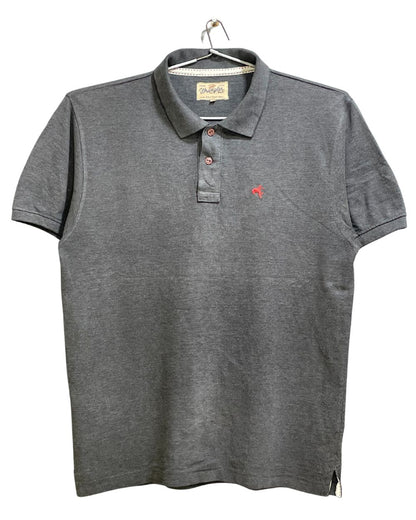Wrangler Gray Cotton Polo T Shirt For Men Large