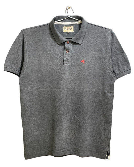 Wrangler Gray Cotton Polo T Shirt For Men Large