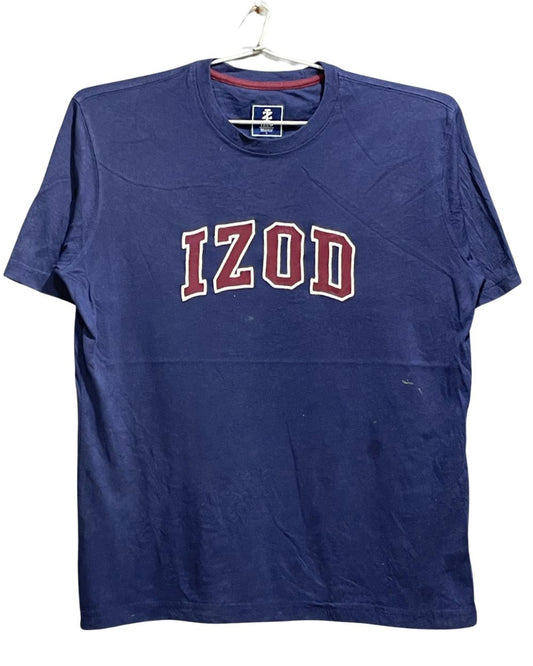 Izod Blue Cotton T Shirt For Men Medium
