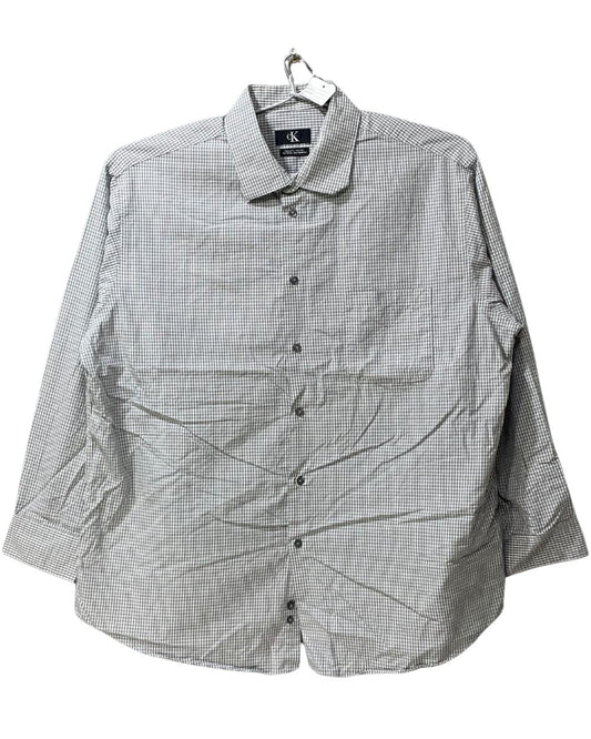 Calvin Klein Gray Cotton Shirt For Men X Large