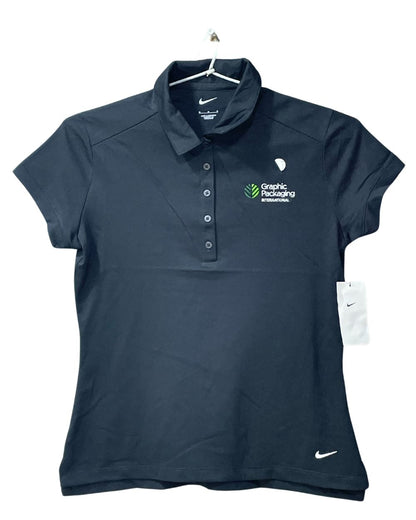Nike  Dri Fit Black Sport For Women Polo T Shirt Medium