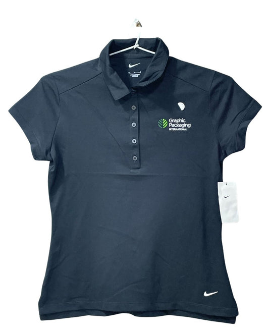 Nike  Dri Fit Black Sport For Women Polo T Shirt Medium