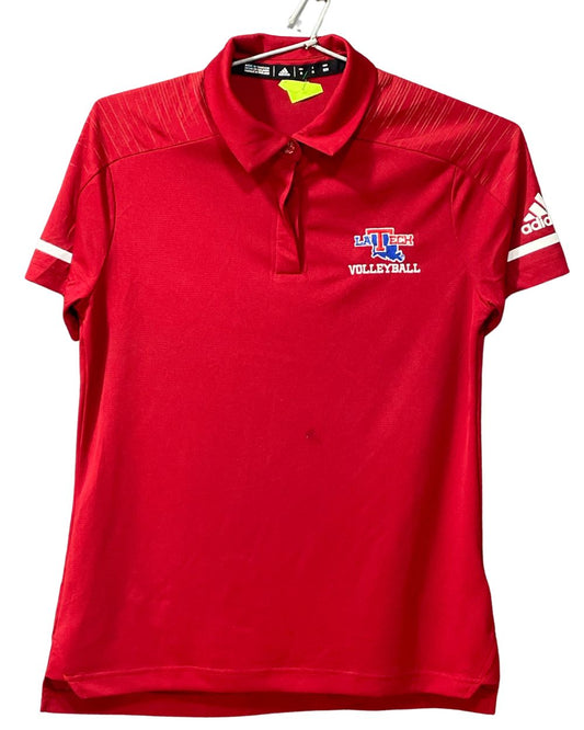 Adidas Red Sport For Women Polo T Shirt Medium