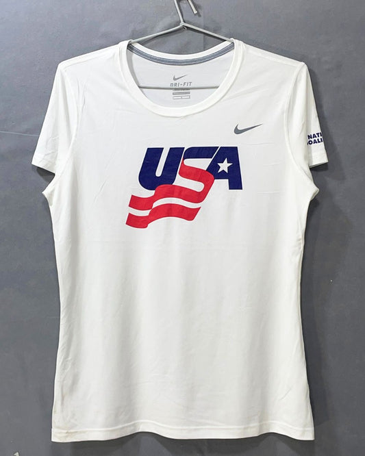 Nike Dri Fit White Sport For Women T Shirt Large