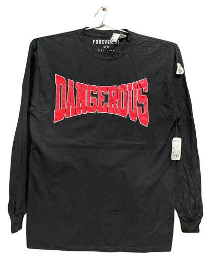 Forever 21 Black Gray Cotton T Shirt For Men Medium