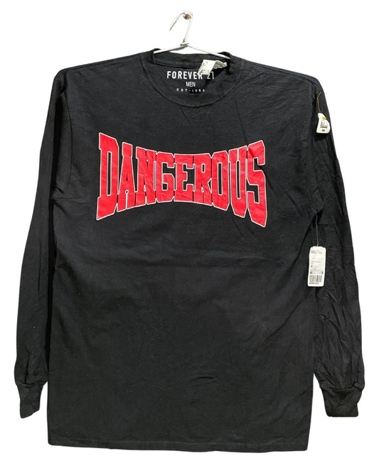 Forever 21 Black Gray Cotton T Shirt For Men Medium