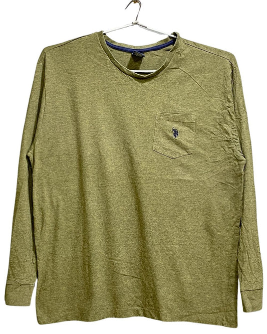 U.S. Polo Assn Green Cotton T Shirt For Men Large