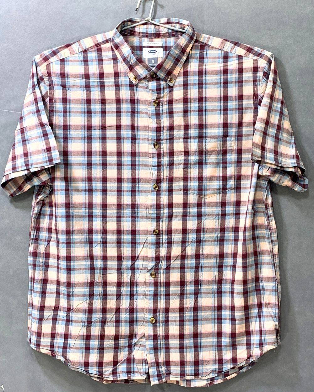 Old Navy Red Cotton Shirt For Men