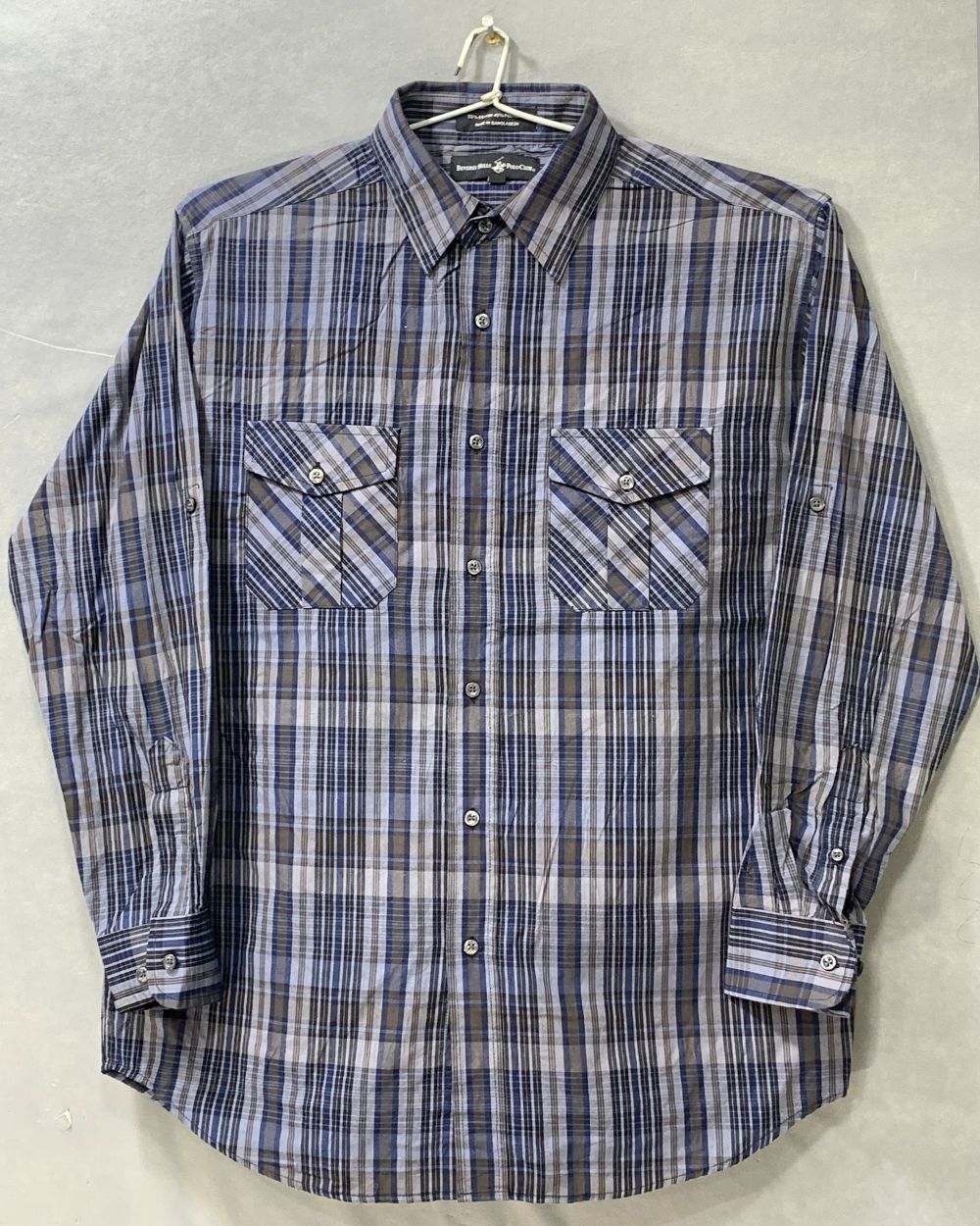 Polo Blue Cotton Shirt For Men XL