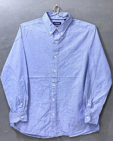 Chaps Blue Cotton Shirt For Men L