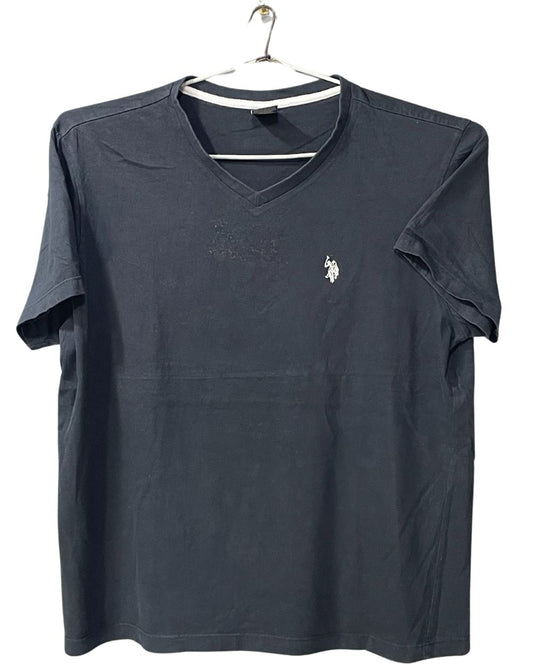 U.S Polo Assn Black Cotton T Shirt For Men Medium