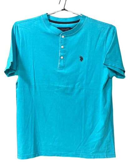 U.S Polo Assn Blue Cotton T Shirt For Men Large