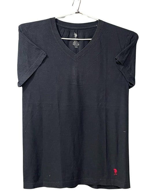 U.S Polo Assn Black Cotton T Shirt For Men Medium