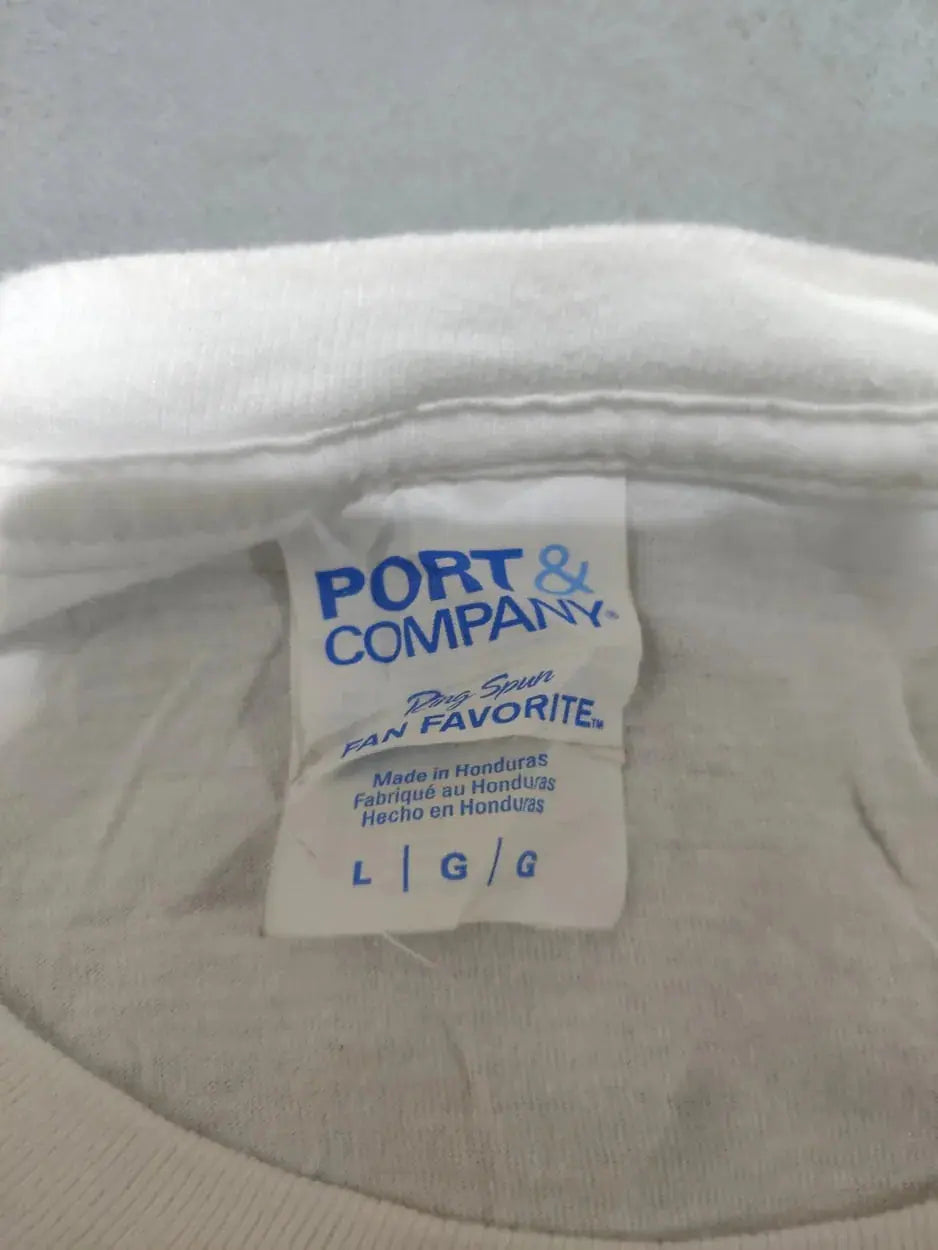 Port & Company Men Cotton White T Shirt L – Preloved Labels (view 3)