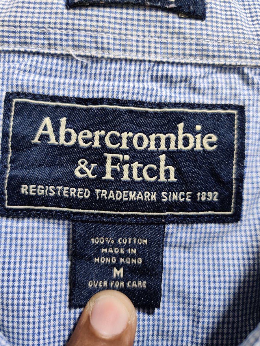Abercrombie & Fitch Blue Cotton Shirt For Men X Large - Preloved Labels