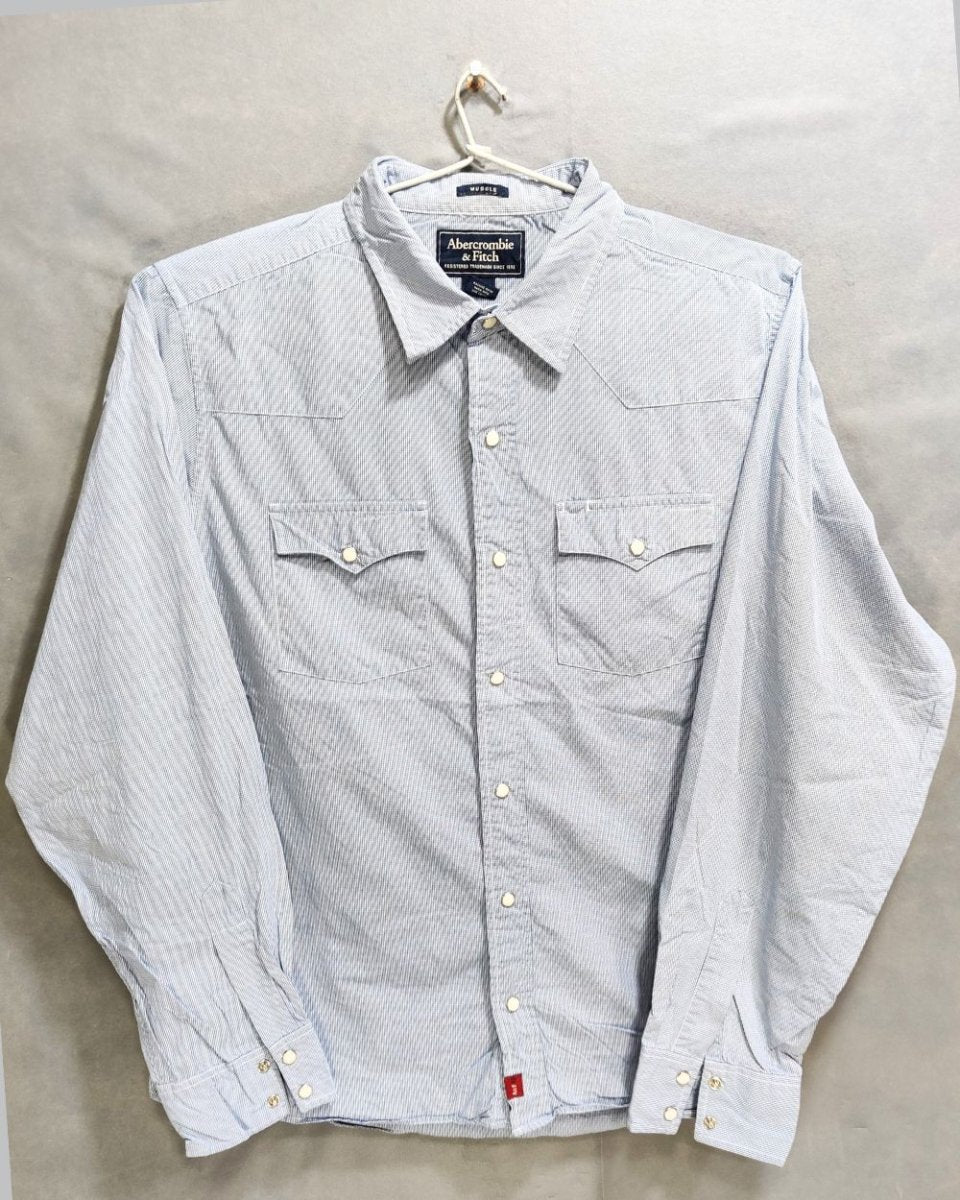Abercrombie & Fitch Blue Cotton Shirt For Men X Large - Preloved Labels