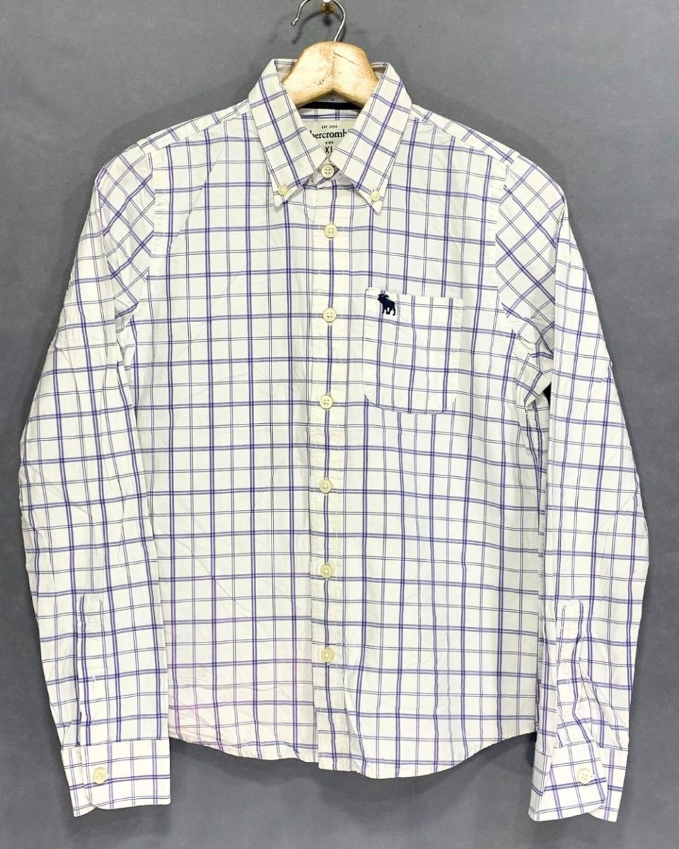 Abercrombie & Fitch Branded Original Blue Cotton Shirt For Men - Preloved Labels