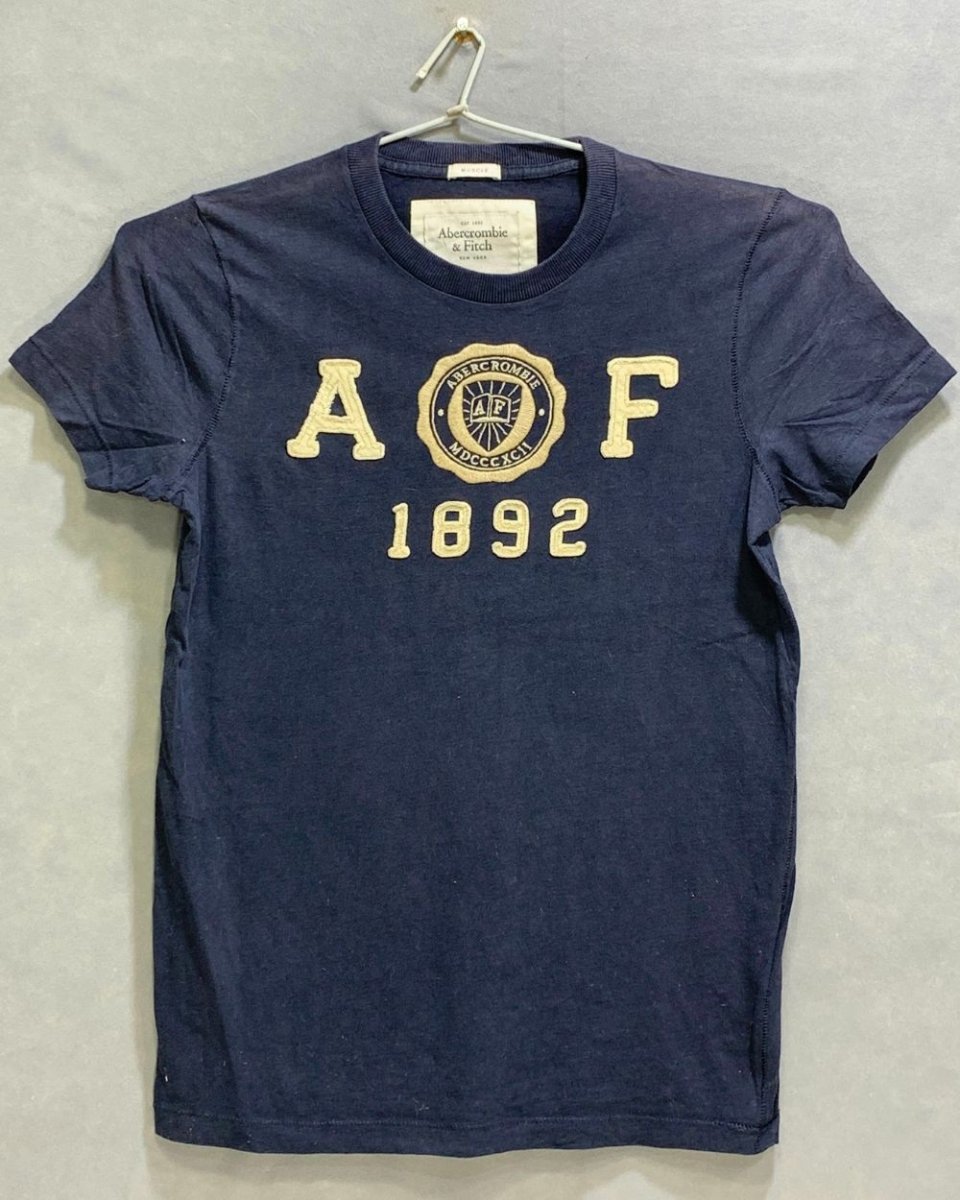 Abercrombie & Fitch Branded Original Blue Cotton T Shirt For Men - Preloved Labels