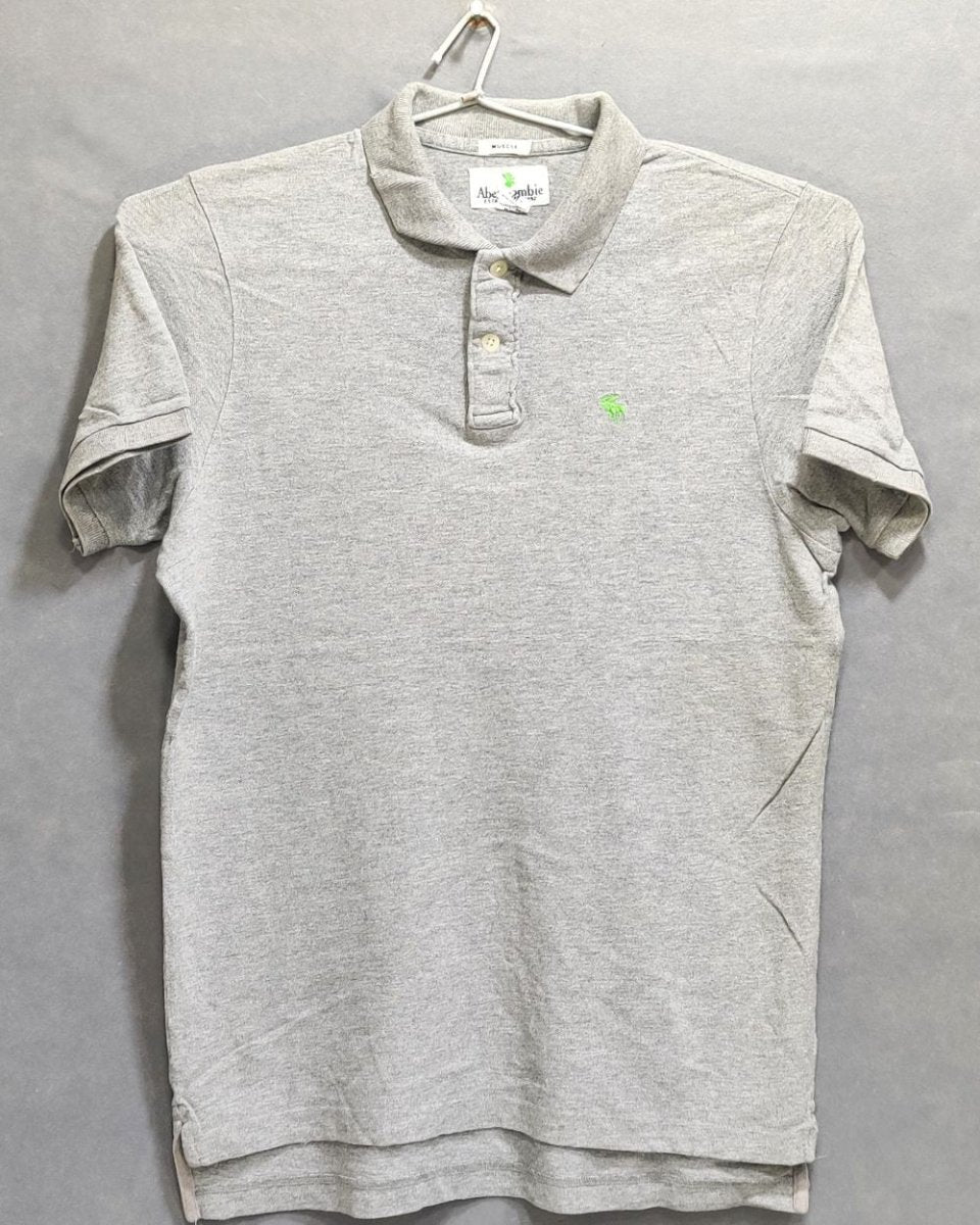 Abercrombie & Fitch Branded Original Cotton Gray Polo T Shirt For Men - Preloved Labels
