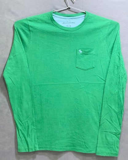 Abercrombie & Fitch Branded Original Green & Blue Cotton T Shirt For Men - Preloved Labels