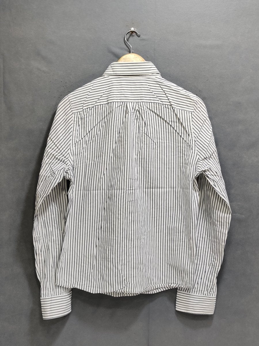 Abercrombie & Fitch Branded Original White & Gray Cotton Shirt For Men - Preloved Labels