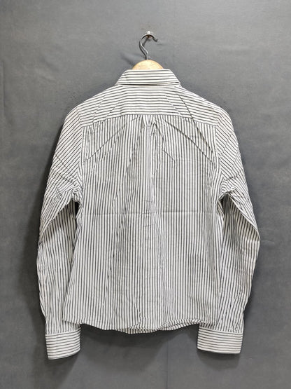 Abercrombie & Fitch Branded Original White & Gray Cotton Shirt For Men - Preloved Labels