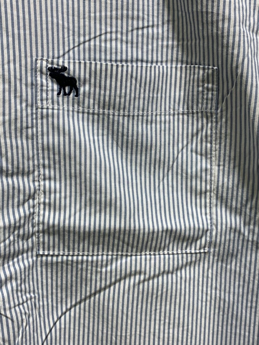 Abercrombie & Fitch Branded Original White & Orang Cotton Shirt For Men - Preloved Labels