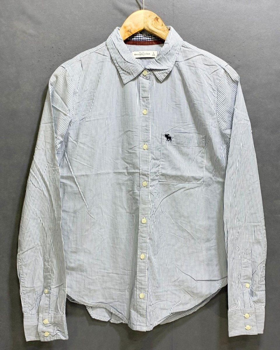 Abercrombie & Fitch Branded Original White & Orang Cotton Shirt For Men - Preloved Labels