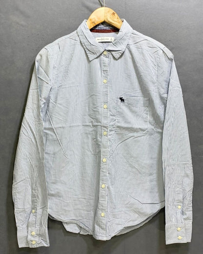 Abercrombie & Fitch Branded Original White & Orang Cotton Shirt For Men - Preloved Labels