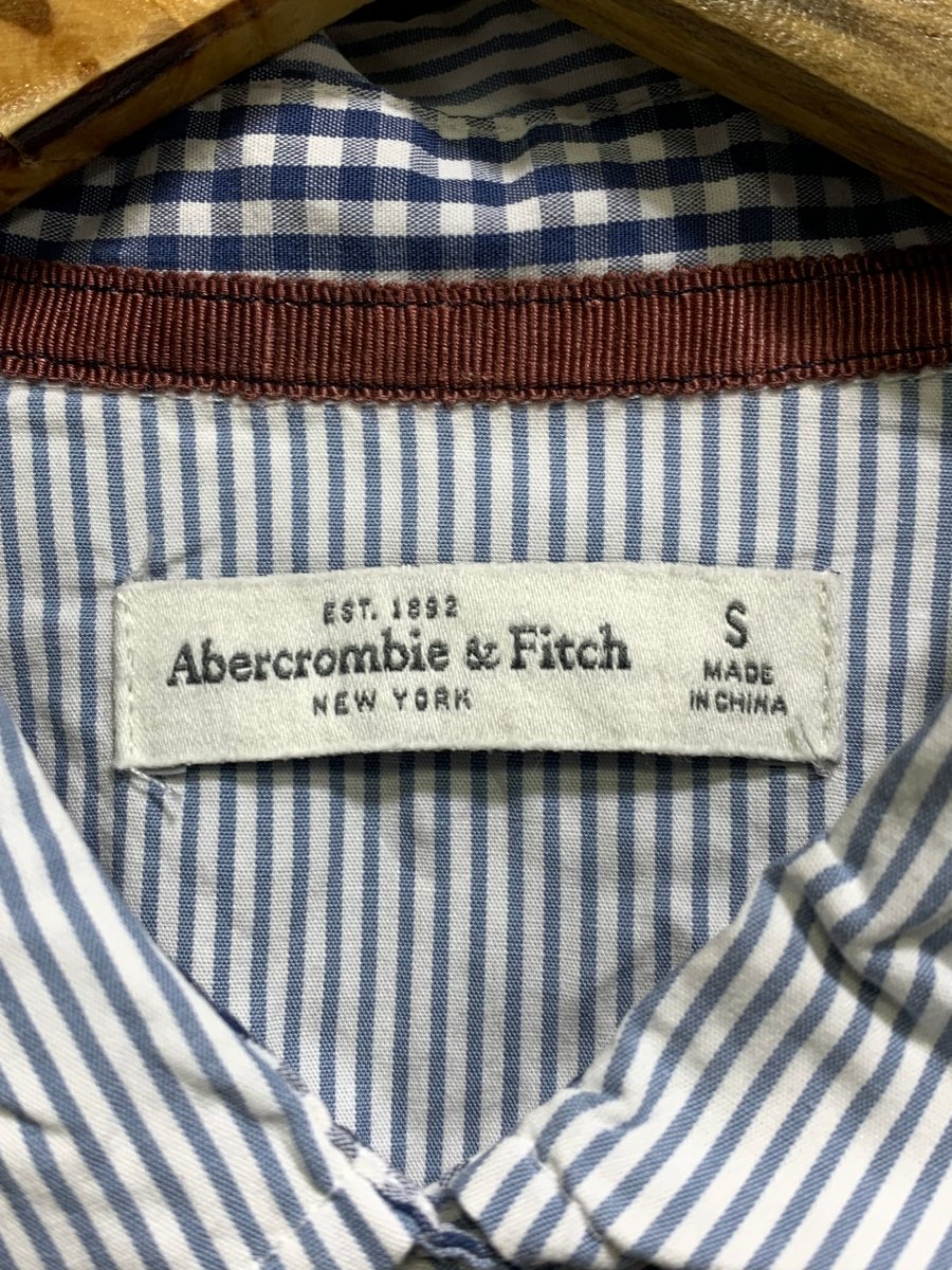 Abercrombie & Fitch Branded Original White & Orang Cotton Shirt For Men - Preloved Labels