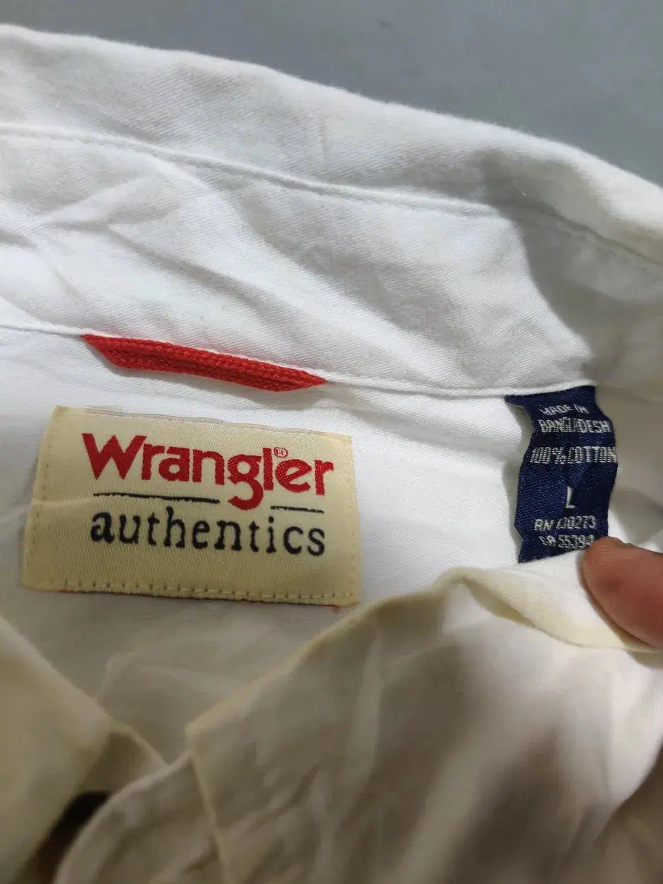 Wrangler Men Cotton White Shirt L – view 2
