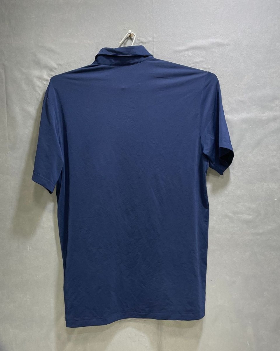 Adidas Blue Polyester Sport Polo T Shirt For Men Medium - Preloved Labels