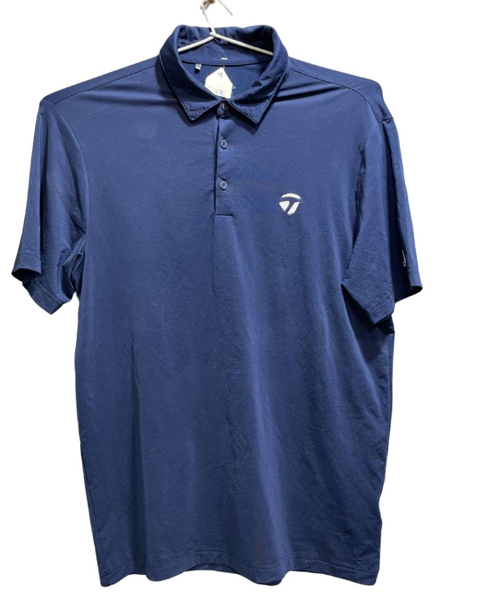 Adidas Blue Polyester Sport Polo T Shirt For Men Medium - Preloved Labels