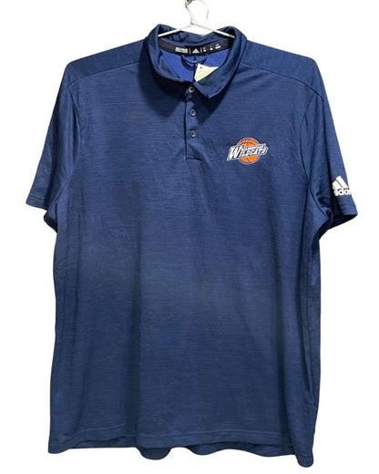 Adidas Blue Polyester Sport Polo T Shirt For Men XX Large - Preloved Labels