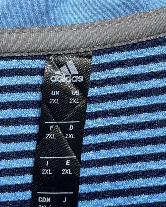 Adidas Blue Polyester Sport Polo T Shirt For Men XX Large - Preloved Labels
