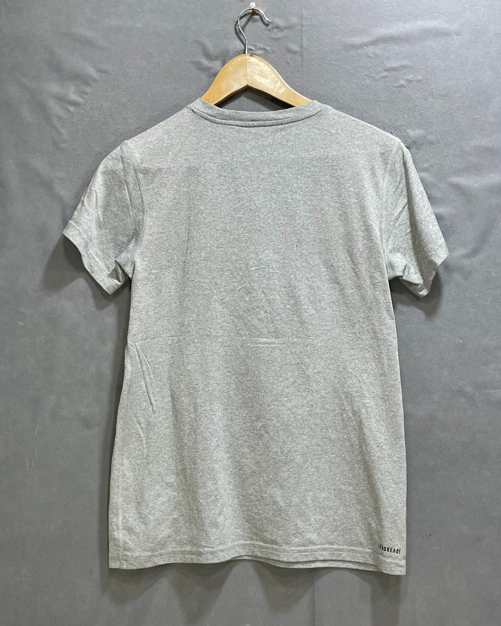 Adidas Grey Polyester Jersey Sport For Women T Shirt Small - Preloved Labels