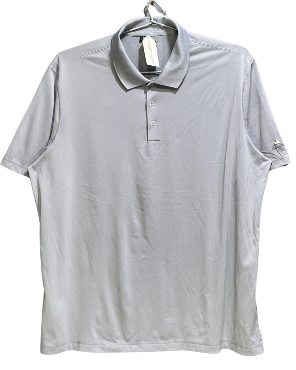 Adidas Grey Polyester Sport Polo T Shirt For Men XX Large - Preloved Labels