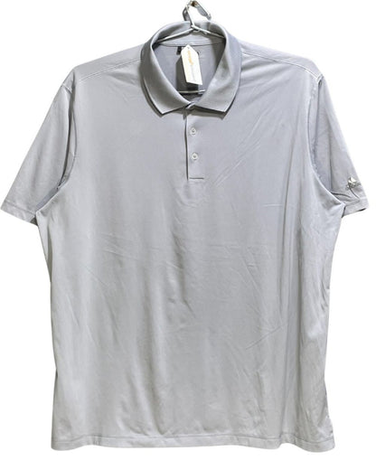Adidas Grey Polyester Sport Polo T Shirt For Men XX Large - Preloved Labels