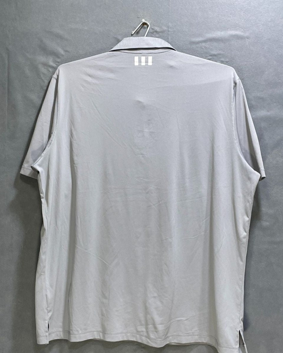 Adidas Grey Polyester Sport Polo T Shirt For Men XX Large - Preloved Labels