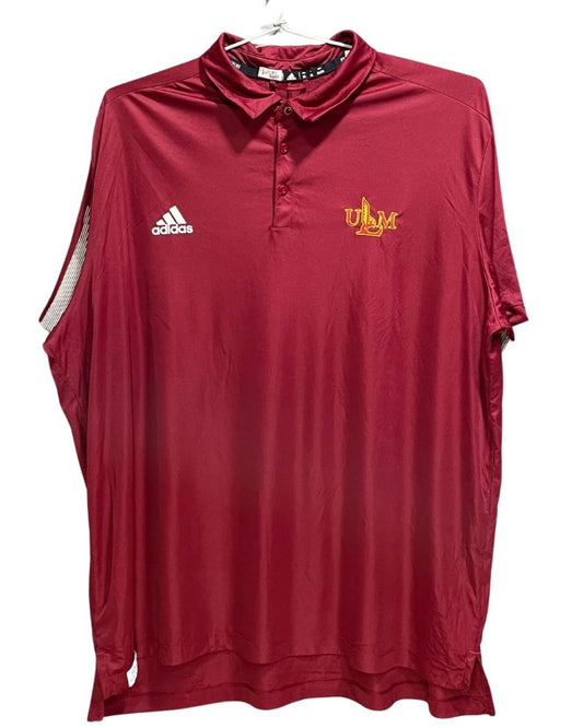 Adidas Maroon Polyester Sport Polo T Shirt For Men 3X Large - Preloved Labels